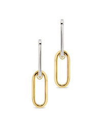 Doreen Mixed Metal Oval Drops - Sterling Forever