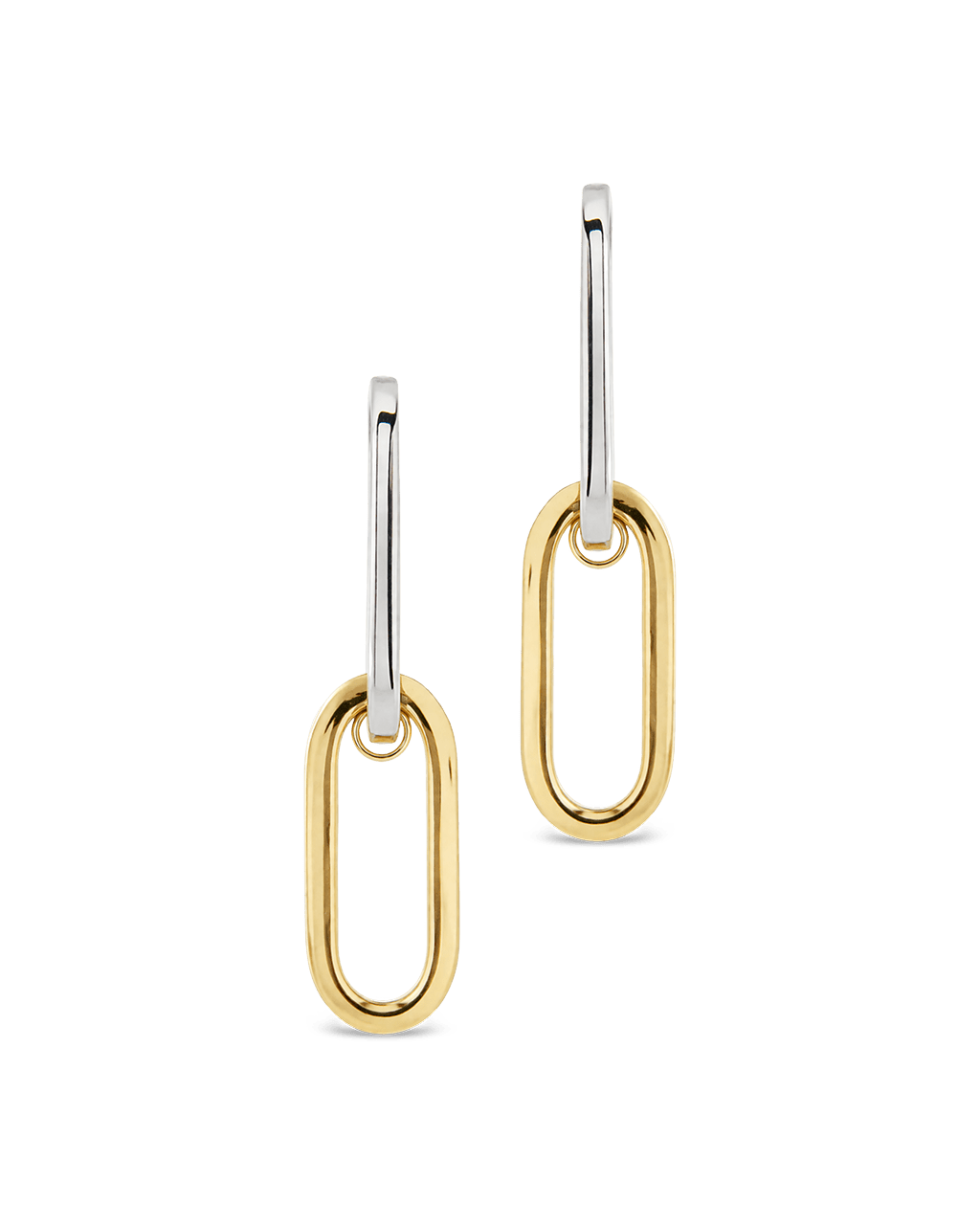 Doreen Mixed Metal Oval Drops - Sterling Forever