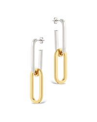 Doreen Mixed Metal Oval Drops - Sterling Forever