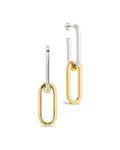 Doreen Mixed Metal Oval Drops - Sterling Forever
