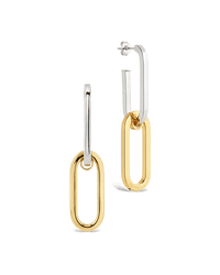 Doreen Mixed Metal Oval Drops - Sterling Forever