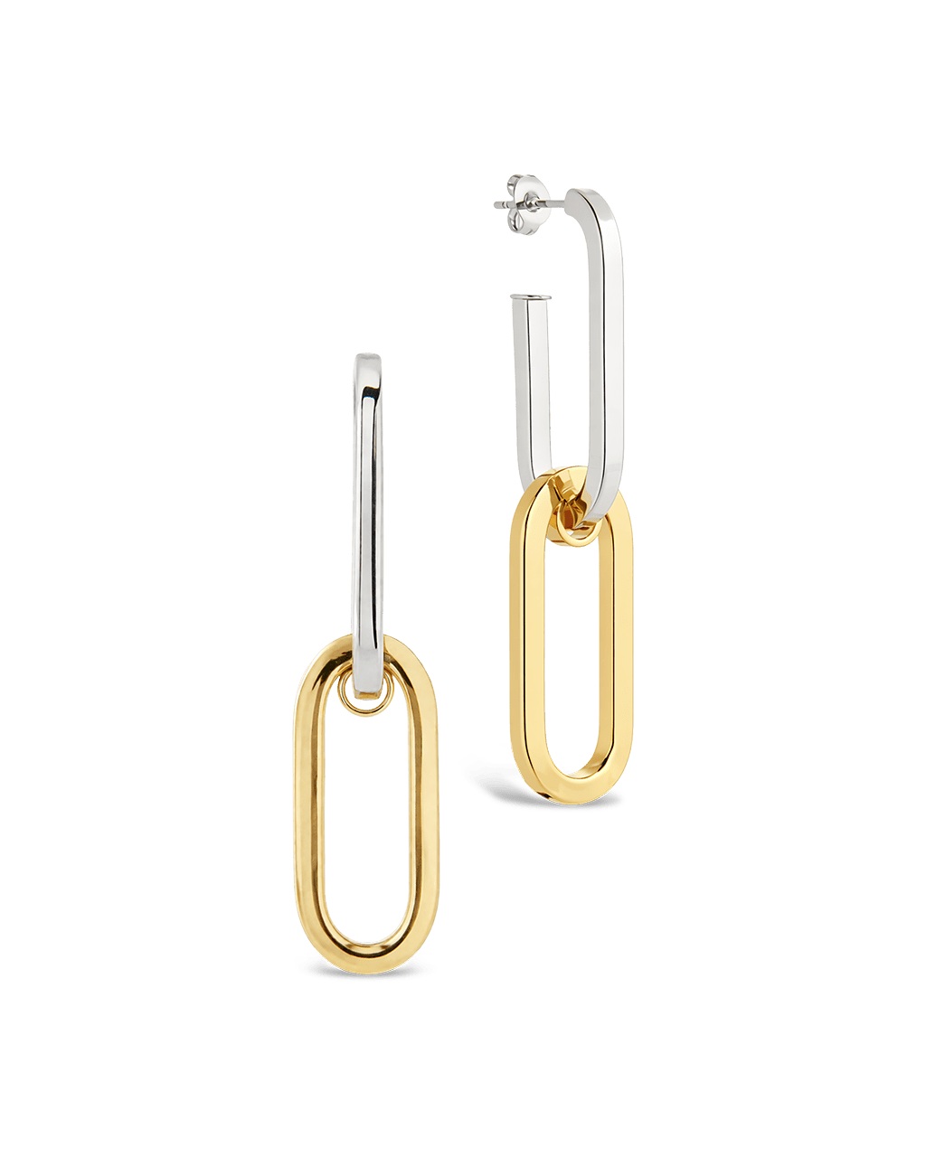Doreen Mixed Metal Oval Drops - Sterling Forever