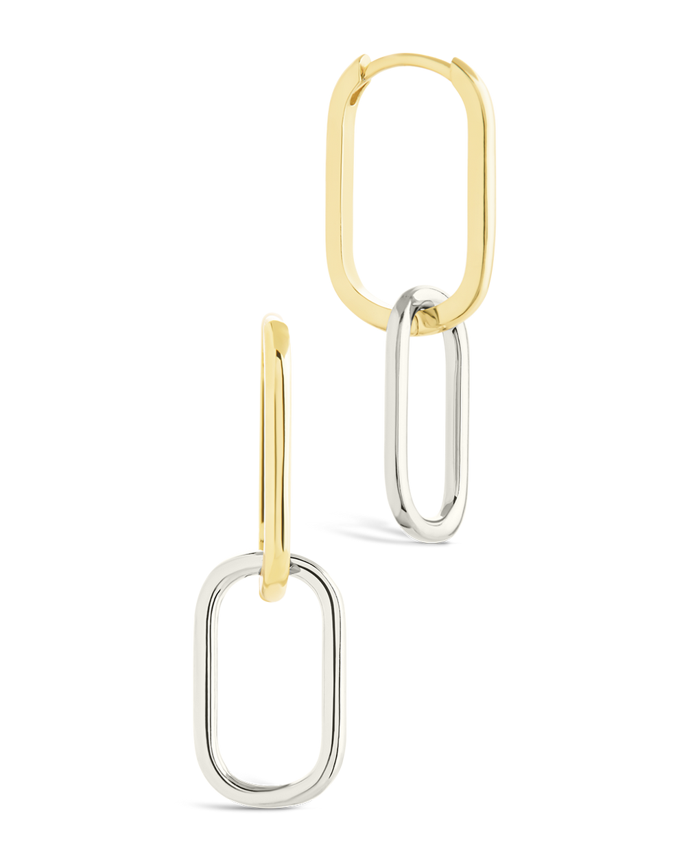 Sterling Silver Raleigh Link Drop Hoops