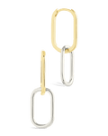 Sterling Silver Raleigh Link Drop Hoops - Sterling Forever