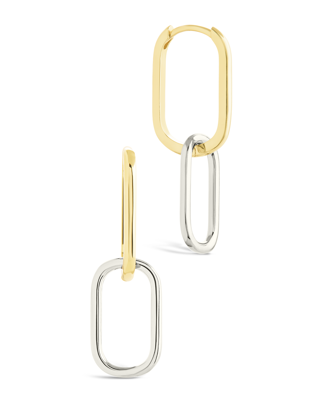 Sterling Silver Raleigh Link Drop Hoops