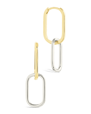 Sterling Silver Raleigh Link Drop Hoops