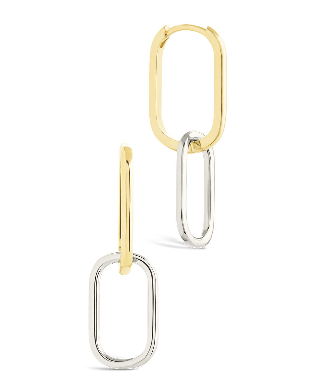 Sterling Silver Raleigh Link Drop Hoops - Sterling Forever