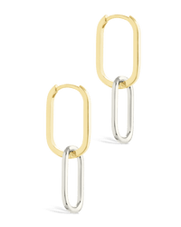 Sterling Silver Raleigh Link Drop Hoops - Sterling Forever