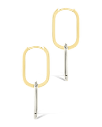 Sterling Silver Raleigh Link Drop Hoops - Sterling Forever
