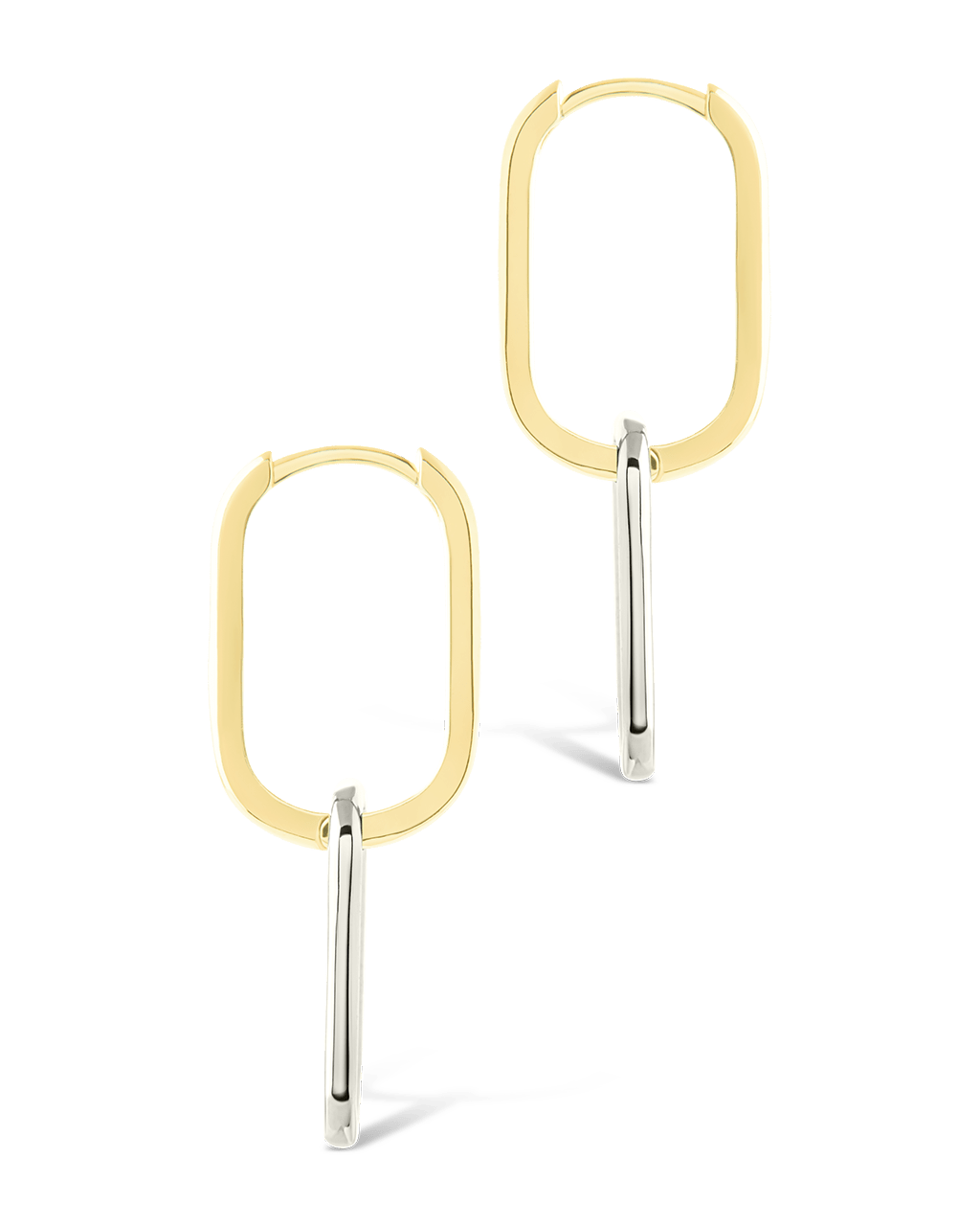 Sterling Silver Raleigh Link Drop Hoops - Sterling Forever