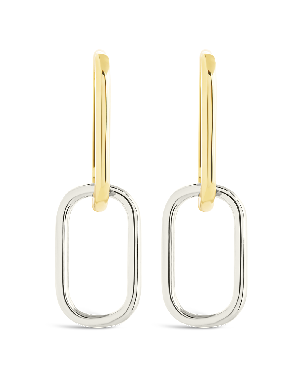 Sterling Silver Raleigh Link Drop Hoops