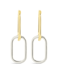 Sterling Silver Raleigh Link Drop Hoops - Sterling Forever