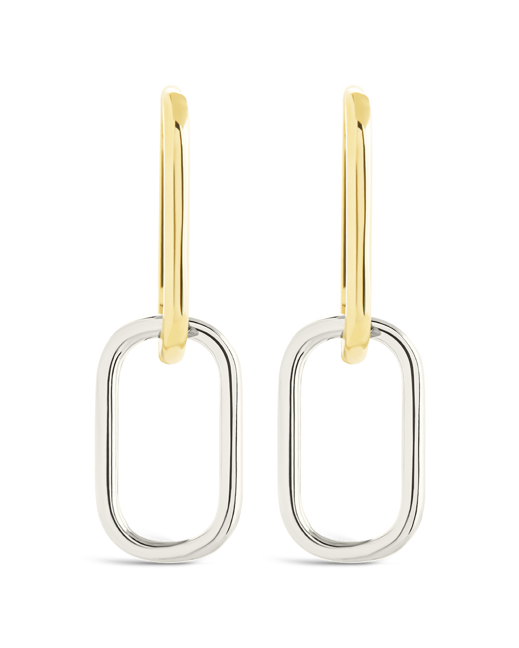 Sterling Silver Raleigh Link Drop Hoops - Sterling Forever