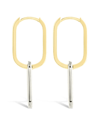 Sterling Silver Raleigh Link Drop Hoops - Sterling Forever