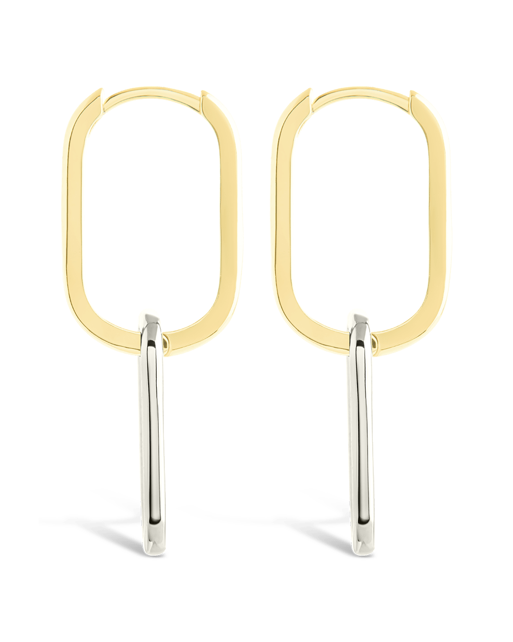 Sterling Silver Raleigh Link Drop Hoops - Sterling Forever