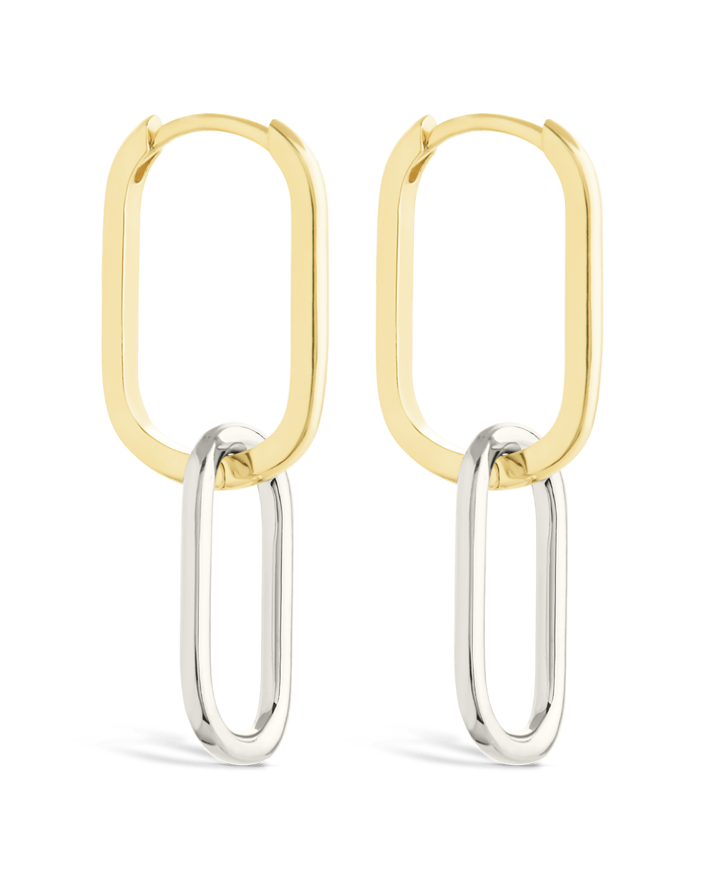 Sterling Silver Raleigh Link Drop Hoops - Sterling Forever