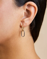 Sterling Silver Raleigh Link Drop Hoops - Sterling Forever