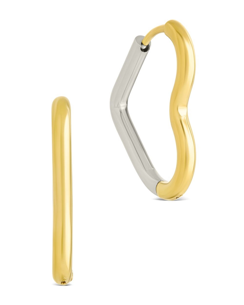 Berna Dual Tone Heart Hoops