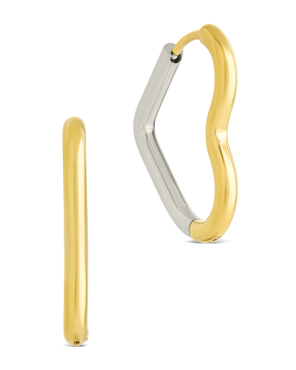 Berna Dual Tone Heart Hoops