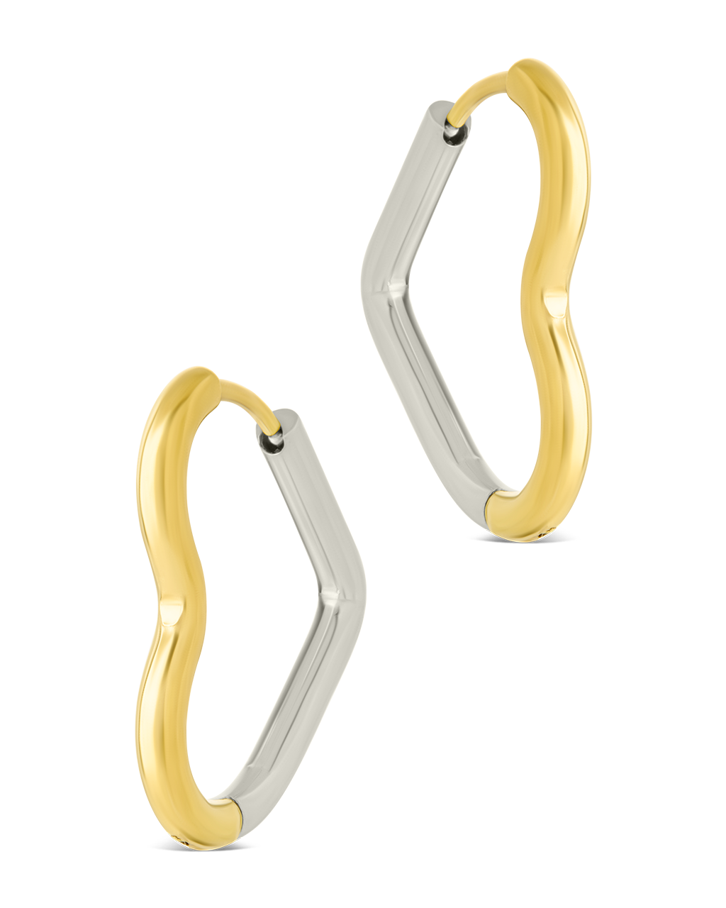 Berna Dual Tone Heart Hoops
