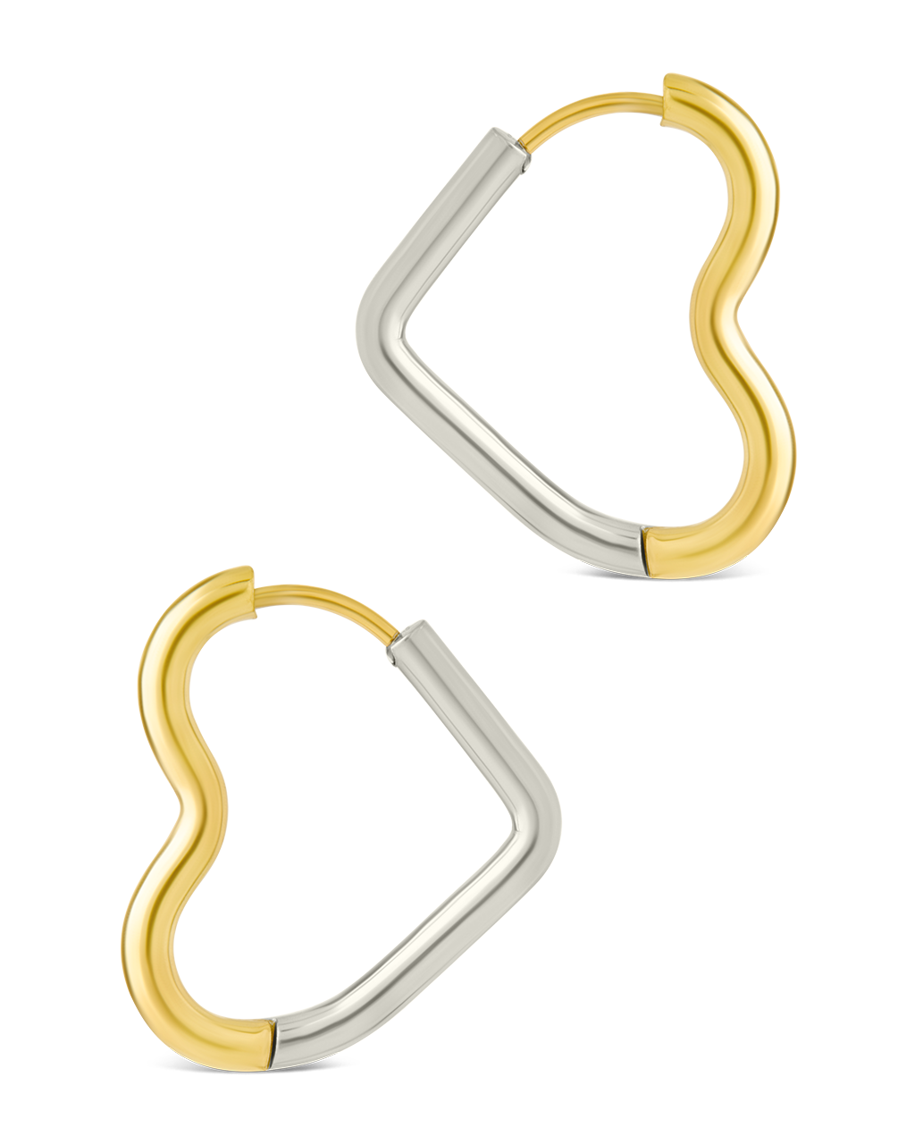 Berna Dual Tone Heart Hoops