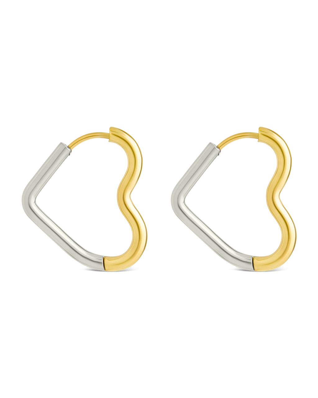 Berna Dual Tone Heart Hoops