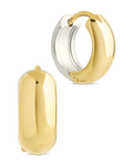 Betina Dual Tone Thick Micro Hoops - Sterling Forever