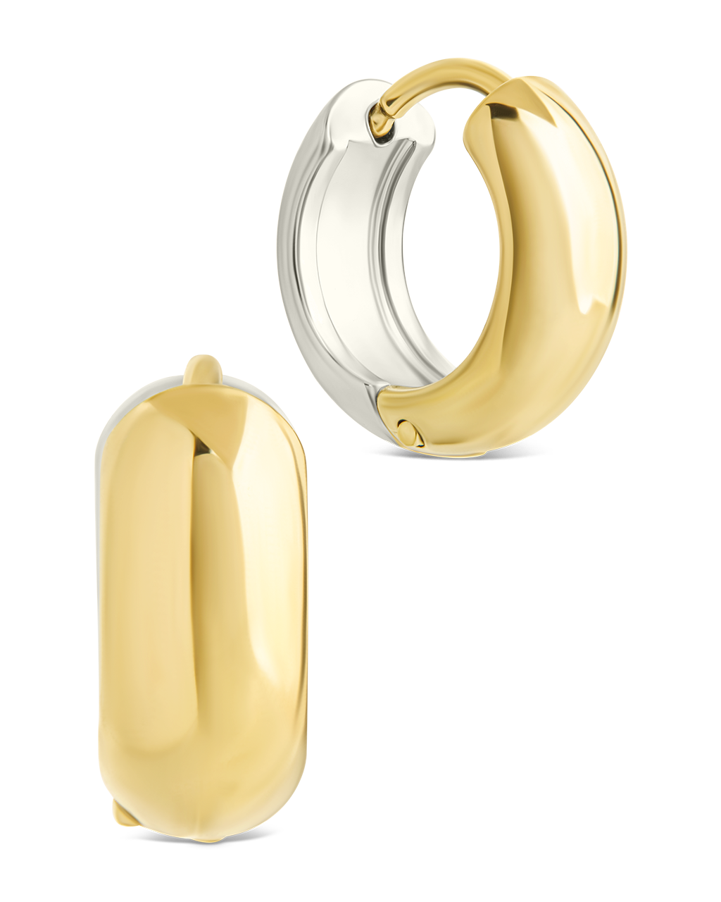 Betina Dual Tone Thick Micro Hoops
