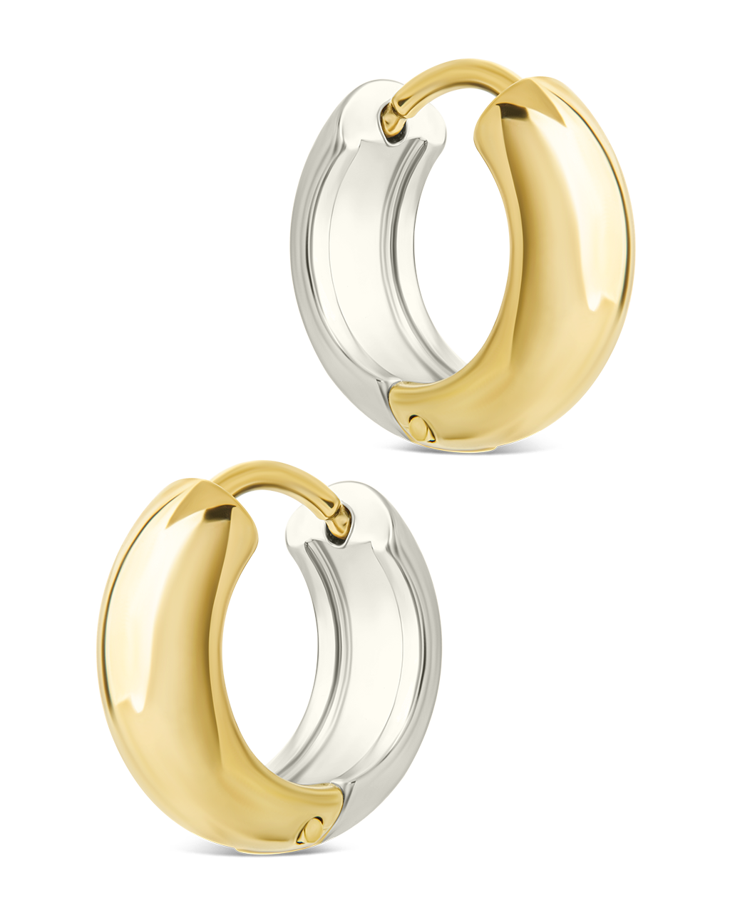 Betina Dual Tone Thick Micro Hoops
