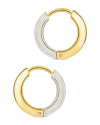 Betina Dual Tone Thick Micro Hoops - Sterling Forever