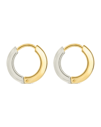 Betina Dual Tone Thick Micro Hoops - Sterling Forever