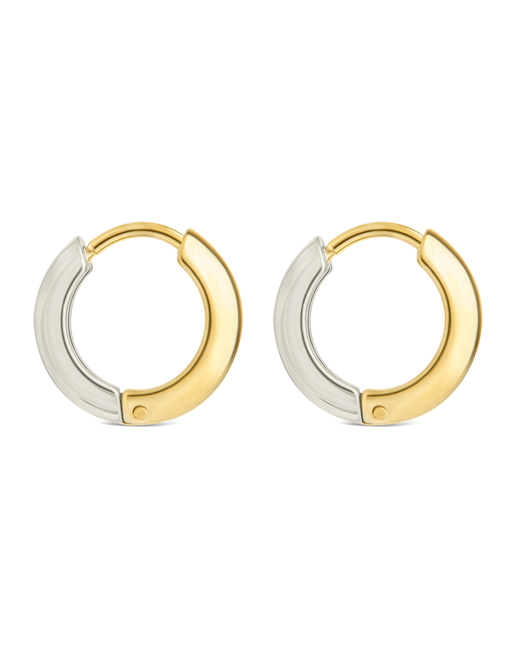 Betina Dual Tone Thick Micro Hoops - Sterling Forever