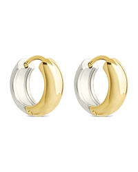Betina Dual Tone Thick Micro Hoops - Sterling Forever