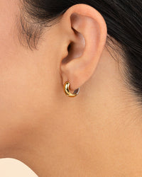 Betina Dual Tone Thick Micro Hoops - Sterling Forever