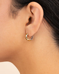 Betina Dual Tone Thick Micro Hoops - Sterling Forever