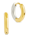 Cinzia Dual Tone Thin Micro Hoops - Sterling Forever