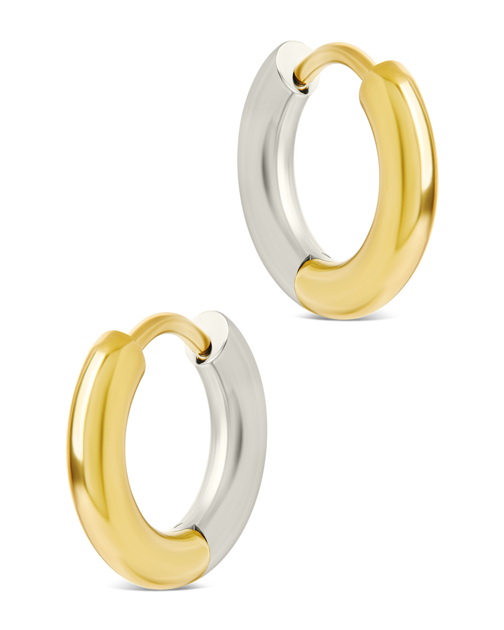Cinzia Dual Tone Thin Micro Hoops