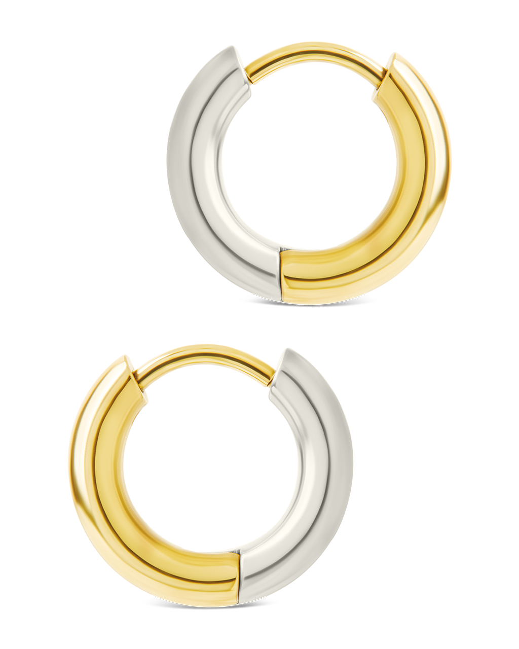 Cinzia Dual Tone Thin Micro Hoops