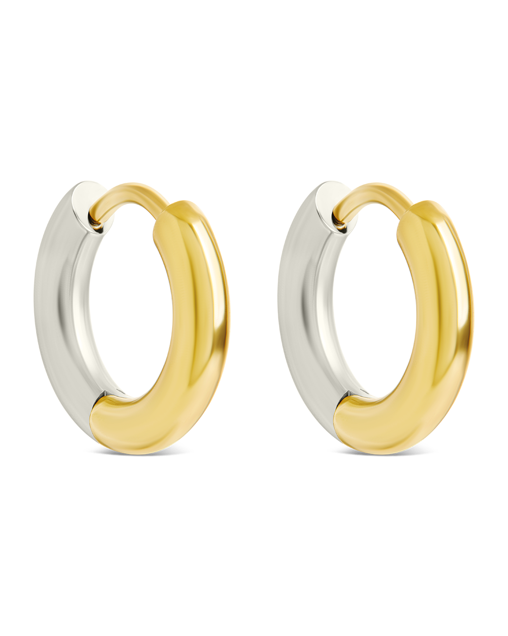 Cinzia Dual Tone Thin Micro Hoops