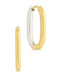 Dafne Dual Tone Oval Hoops - Sterling Forever