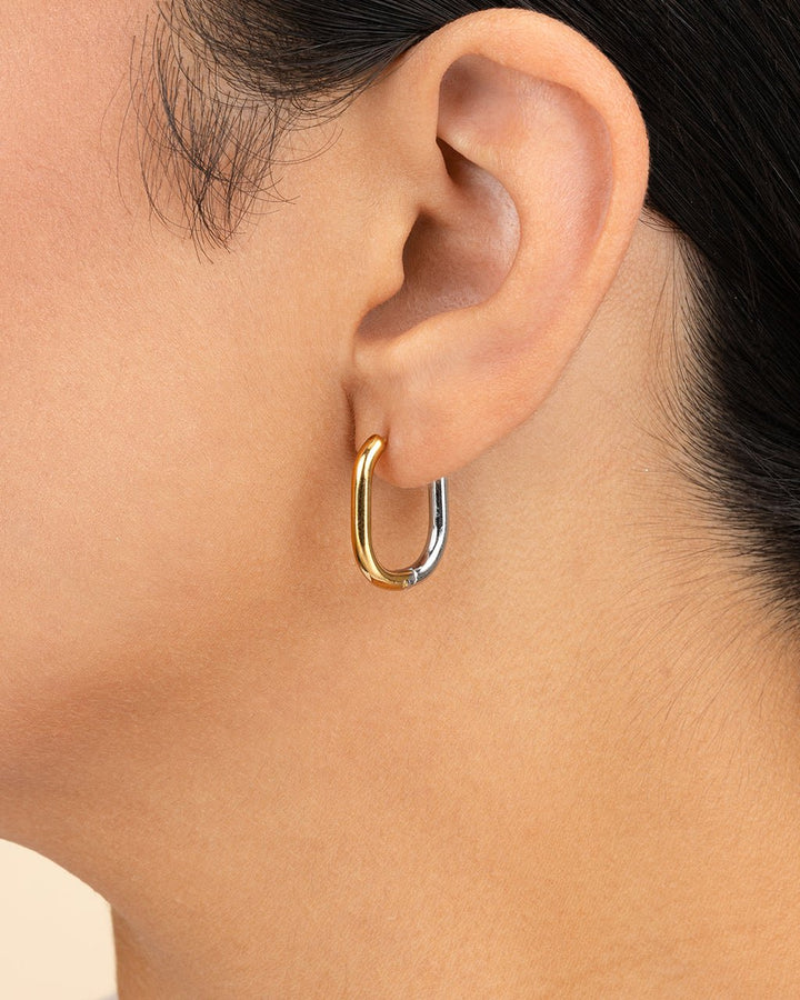 Dafne Dual Tone Oval Hoops