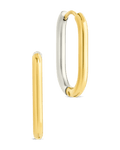 Dafne Dual Tone Oval Hoops - Sterling Forever