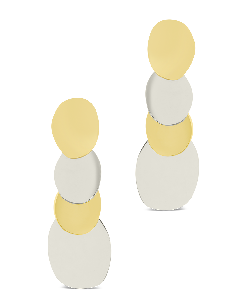 Erika Dual Tone Disc Dangle Earrings