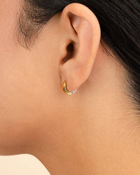 Francisca Dual Tone Thick Micro Hoops - Sterling Forever