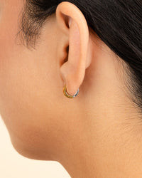 Francisca Dual Tone Thick Micro Hoops - Sterling Forever