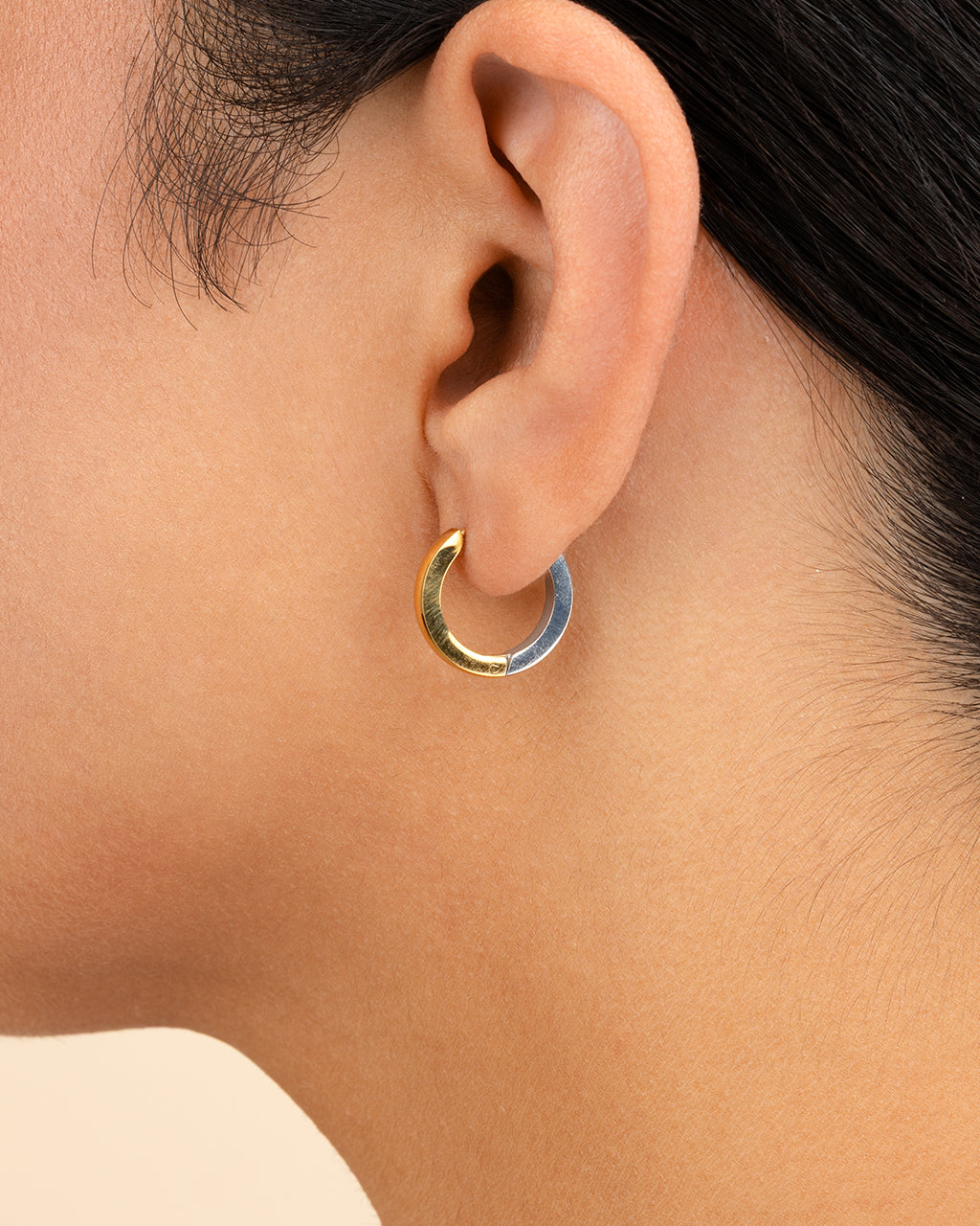 Francisca Dual Tone Thick Micro Hoops