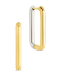 Jana Dual Tone Rectangle Hoops - Sterling Forever