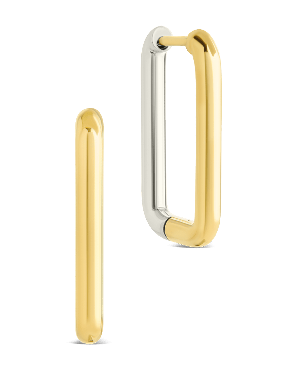 Jana Dual Tone Rectangle Hoops - Sterling Forever