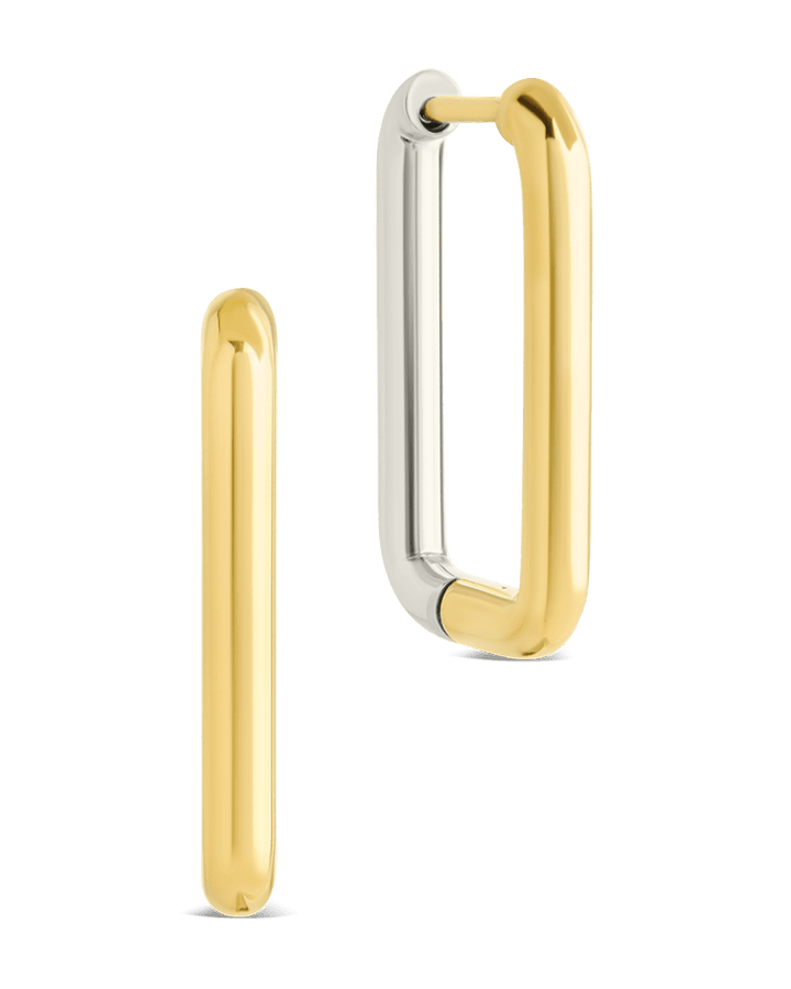 Jana Dual Tone Rectangle Hoops