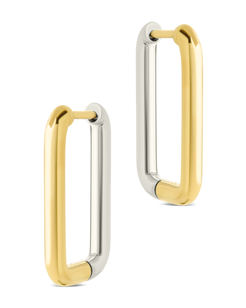 Jana Dual Tone Rectangle Hoops